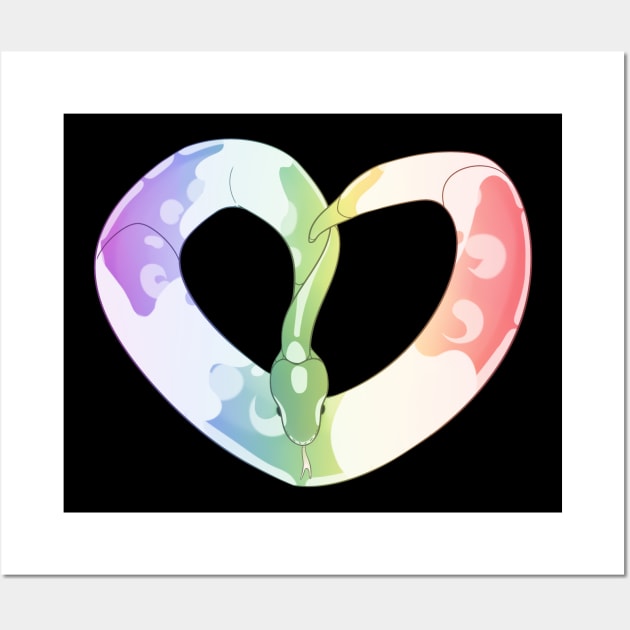 Ball Python Heart (Pride Design) Wall Art by larkspurhearts